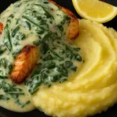 Creamy Spinach Salmon Plate