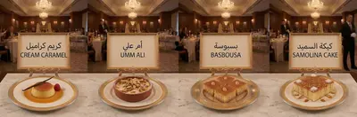 CREAM CARAMEL  UMM ALI  BASBOUSA  CUP CAKE