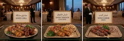 SHISH TAWOOK AND SHISH KABAB AND GRILL CHICKEN WITH B.B.Q SUCE
