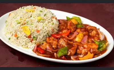 Chicken Shashlik with Egg Fried Rice
