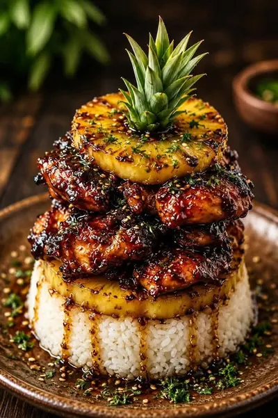Grilled Chicken Pineapple For Two Person