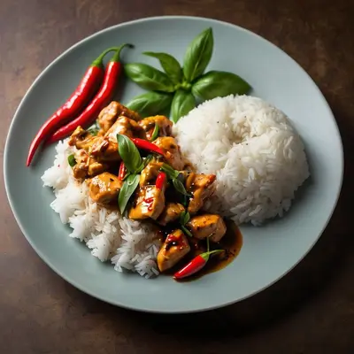 Thai Chili Chicken With Eggs Fried Rice For Two Person