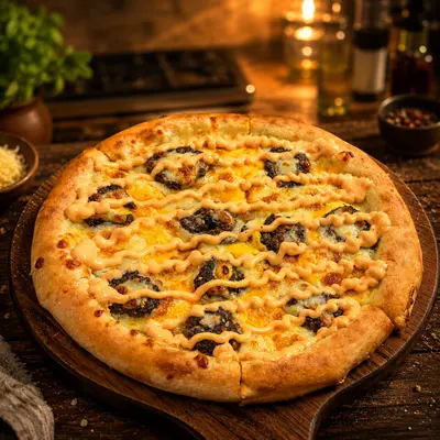 Burger & Cheese Pizza
