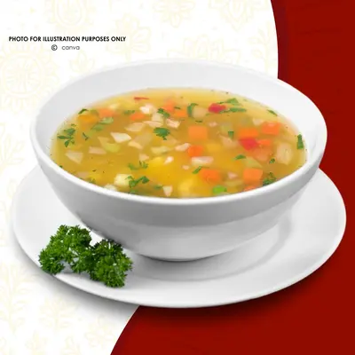 VEGETABLE CLEAR SOUP CHICKEN OR VEGETABLE