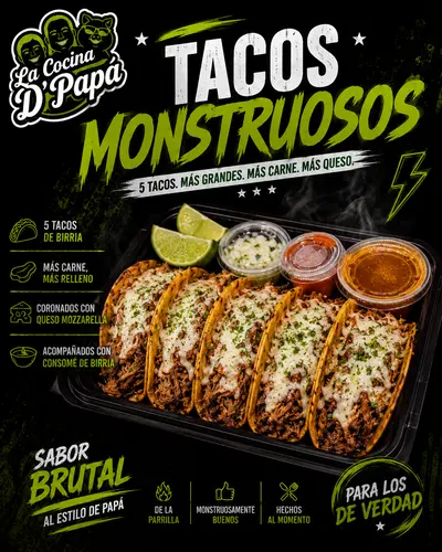 TACOS MONSTRUOSOS DE BIRRIA