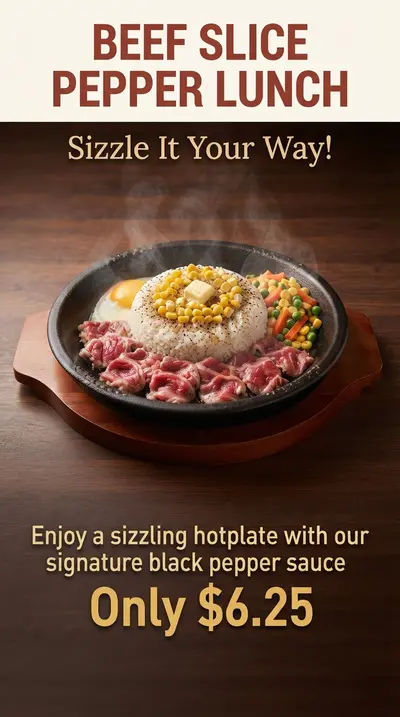 BEEF SLICE PEPPER LUNCH